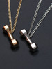Casual Gold Dumbbell Pendant Chain Necklace