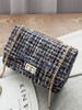 Casual Tweed Chain Classic Plaid Chain Crossbody Bag