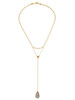 Casual Stone Drop Pendant Two Layers Necklace