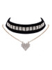 Casual Vintage Velvet Rhinestone Choker Necklace