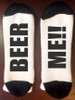 Casual Beer Me Black White Color Block Short Sock