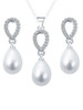Casual Water-Drop Pearl Zircon Necklace And Earring