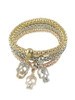 Casual Multicolors Rhinestone Skull Chain Bracelet Set