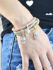 Casual Multicolors Rhinestone Skull Chain Bracelet Set