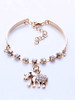 Casual Elephant Rhinestone Pendant Bracelet