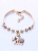 Casual Elephant Rhinestone Pendant Bracelet