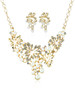 Casual Hollow Out Floral Pearl Pendant Necklace And Earrings Set