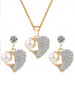 Casual Heart-Shaped Pearl Necklace Earrings Set Casual Heart-Shaped Pearl Necklace Earrings Set