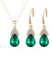 Casual Zircon Crystal Drop Necklace Earrings Set