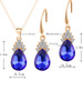 Casual Zircon Crystal Drop Necklace Earrings Set