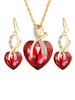 Casual Heart-Shaped Austria Crystal Necklace And Earring Casual Heart-Shaped Austria Crystal Necklace And Earring