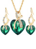 Casual Heart-Shaped Austria Crystal Necklace And Earring Casual Heart-Shaped Austria Crystal Necklace And Earring