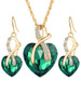 Casual Heart-Shaped Austria Crystal Necklace And Earring Casual Heart-Shaped Austria Crystal Necklace And Earring