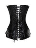 Casual Strapless Lace-Up Patchwork Plain Corset