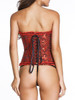 Casual Bowknot Lace-Up Ruffle Trim Corset
