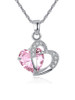 Casual Faux Crystal Rhinestone Heart Necklace