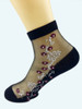Casual Patchwork See-Through Floral Short Sock