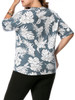 Casual Round Neck Floral Leaf Printed Plus Size T-Shirt