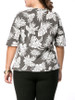 Casual Round Neck Floral Leaf Printed Plus Size T-Shirt