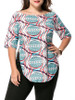 Casual Boat Neck Side-Vented Printed Plus Size T-Shirt