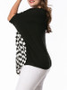 Casual Round Neck Plaid Batwing Sleeve Plus Size T-Shirt