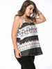 Casual Spaghetti Strap Printed Plus Size T-Shirt