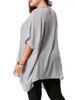 Casual Oversized Plain Round Neck Batwing Sleeve Plus Size T-Shirt