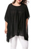 Casual Oversized Plain Round Neck Batwing Sleeve Plus Size T-Shirt