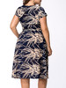 Casual Round Neck Drawstring Printed Extraordinary Midi Plus Size Flared Dress