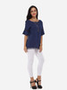Casual Mandarin Sleeve Round Neck Linen Hollow Out Plain Short-sleeve-t-shirt Casual Mandarin Sleeve Round Neck Linen Hollow Out Plain Short-sleeve-t-shirt