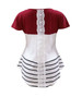 Casual Color Block Striped Short Sleeve T-Shirt