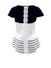 Casual Color Block Striped Short Sleeve T-Shirt