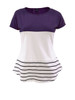 Casual Color Block Striped Short Sleeve T-Shirt