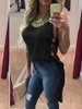 Casual Going out Open Back Solid Color Top