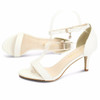 Casual Pure Color Summer Buckle Beaded Peep Toe High Heel Sandals