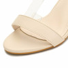 Casual Pure Color Summer Buckle Beaded Peep Toe High Heel Sandals