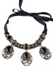 Casual Imitation Stone Pendant Adjustable Choker Necklace