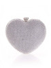 Casual Gold Heart Rhinestone Evening Clutch Bag