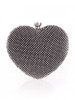 Casual Gold Heart Rhinestone Evening Clutch Bag