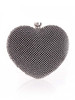 Casual Gold Heart Rhinestone Evening Clutch Bag