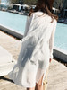 Casual Fringe Longline Patchwork Hollow Out Plain Kimono