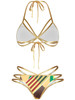 Casual Halter Contrast Trim Printed Alluring Strappy Bikini