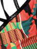Casual Sexy Halter Strappy Contrast Trim Printed Bikini