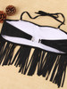 Casual Halter Fringe Tiny Flower Printed Bikini
