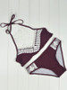 Casual Halter Decorative Lace Hollow Out Bikini
