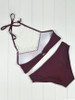Casual Halter Decorative Lace Hollow Out Bikini