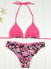 Casual Halter Floral Printed Triangle Bikini