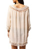 Casual Deep V-Neck See-Through Crochet Plain Tunic