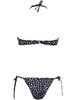 Casual Black White Halter Animal Printed Bikini