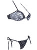 Casual Black White Halter Animal Printed Bikini